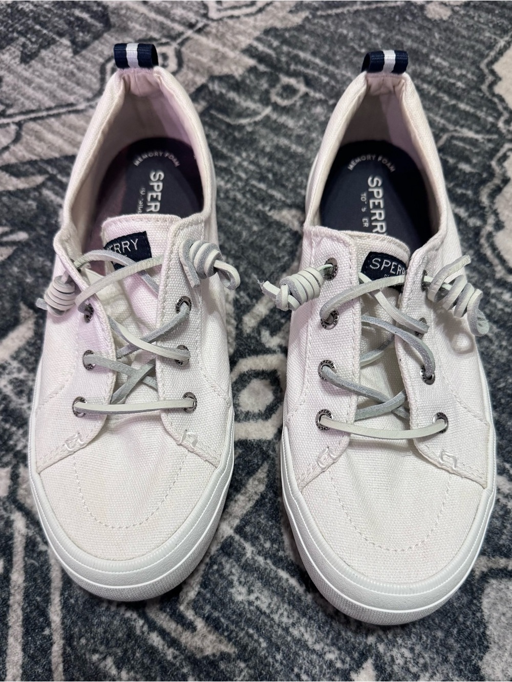 Sperry Women’s White Canvas Lace-Up Sneakers